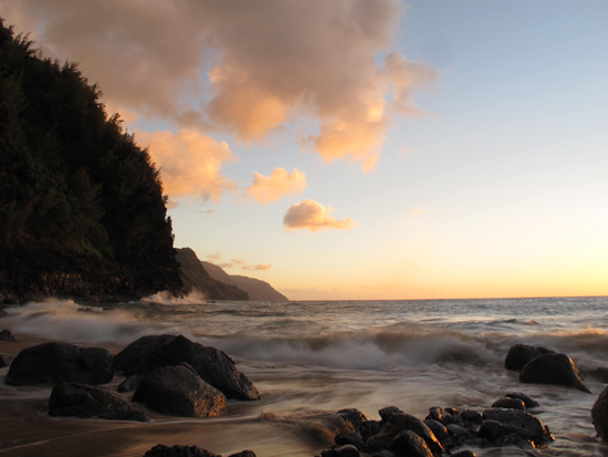 sunset on the na'pali coast-kauai