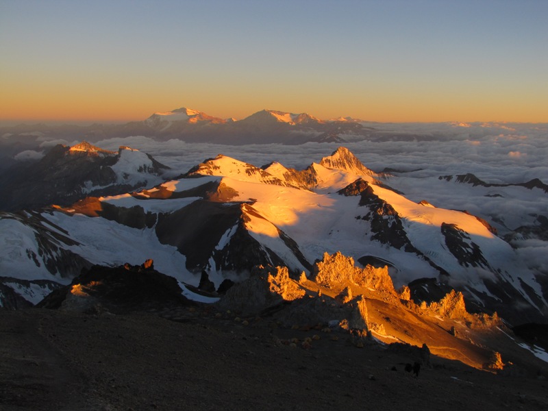 SUNRISE FROM 20,000 FT, JUST AFTER LEAVING HIGH CAMP ON WAY TO SUMMIT OF ACONCAGUA (9 JAN 2013).JPG