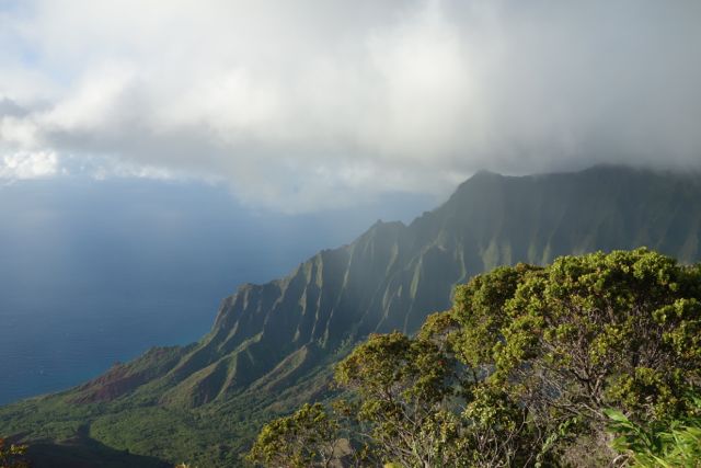 Koke'e overlook looking down into Kalalau Valley