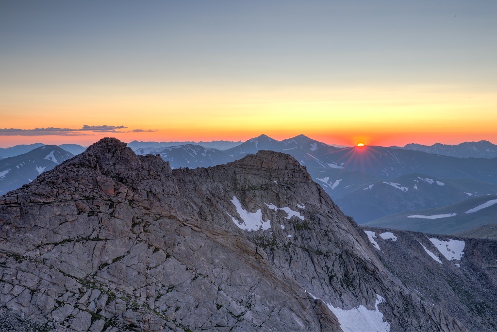 Mt Evans sunset, HDR, sunburst-2.jpg