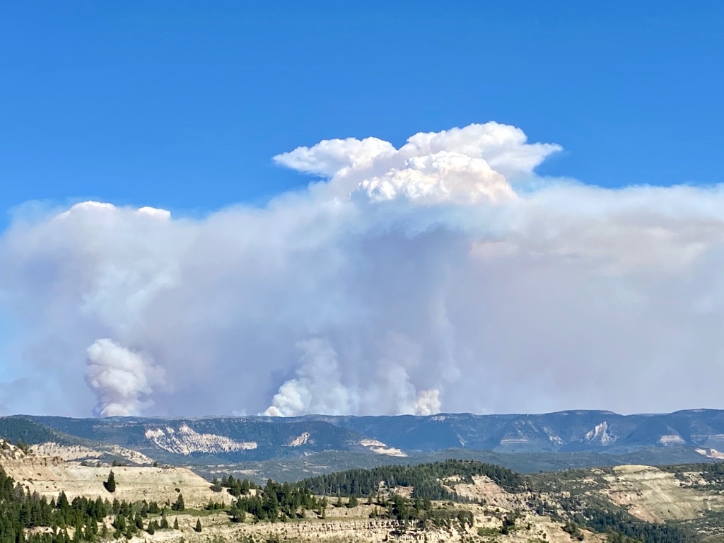 Pics of the Pine gulch fire north of <br /><br />Grand Junction this afternoon from Hwy  139
