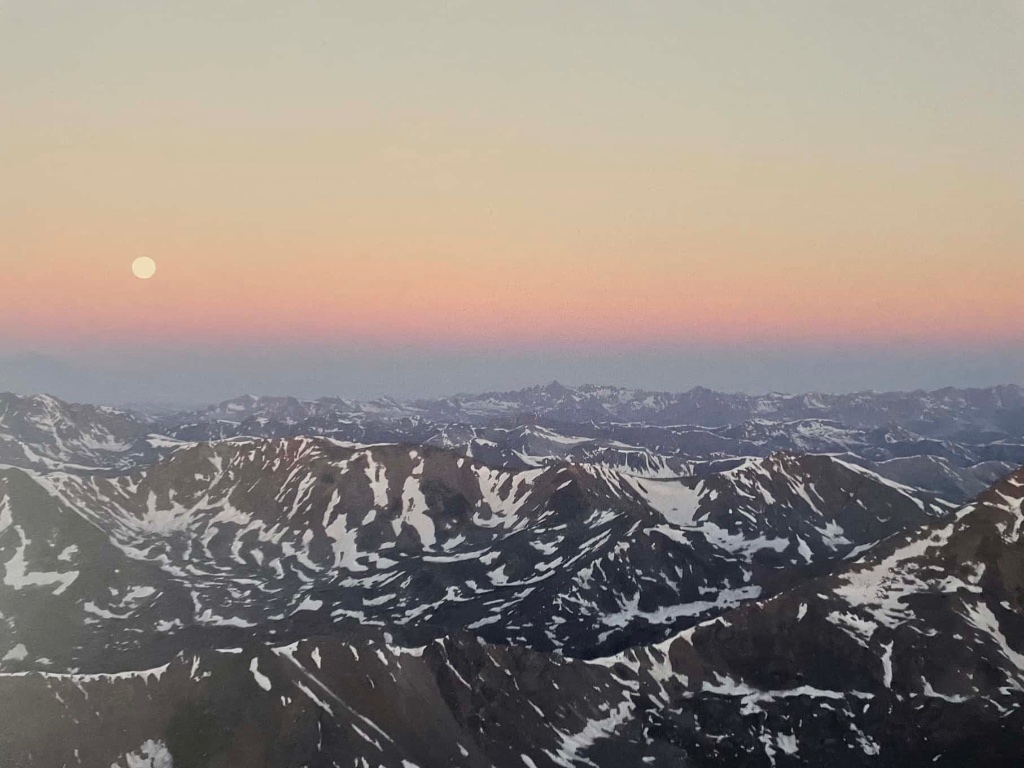 Full moon sunrise from Elbert