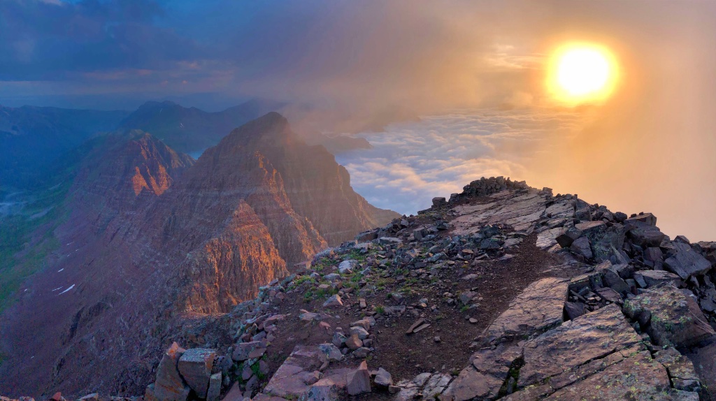 August monsoon sunrise on the Bells