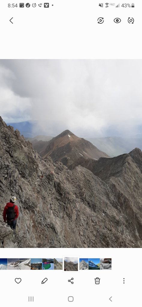 From high on the face looking over the ridge