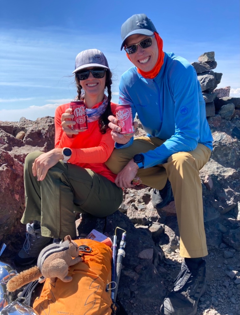 Summit beverages for Chipmunk and Climbingcue on a gorgeous day