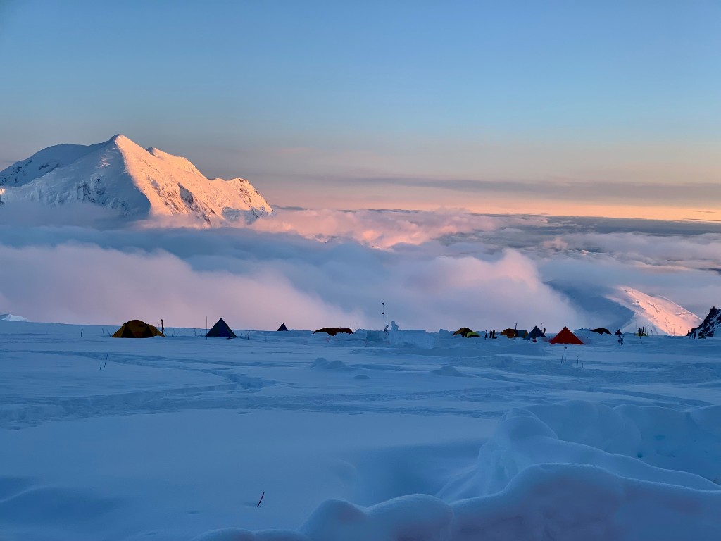 Sunset at 14 camp on Denali (11:50 PM)